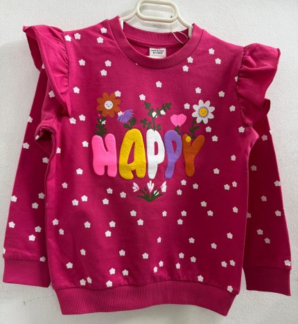 Red Crew Neck Long Sleeve Sweatshirt